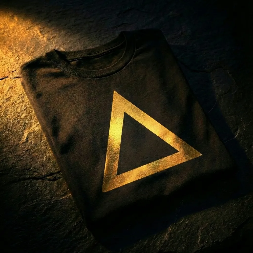 Minimal Gold Triangle T-Shirt – Sacred Geometry Symbol Graphic Tee