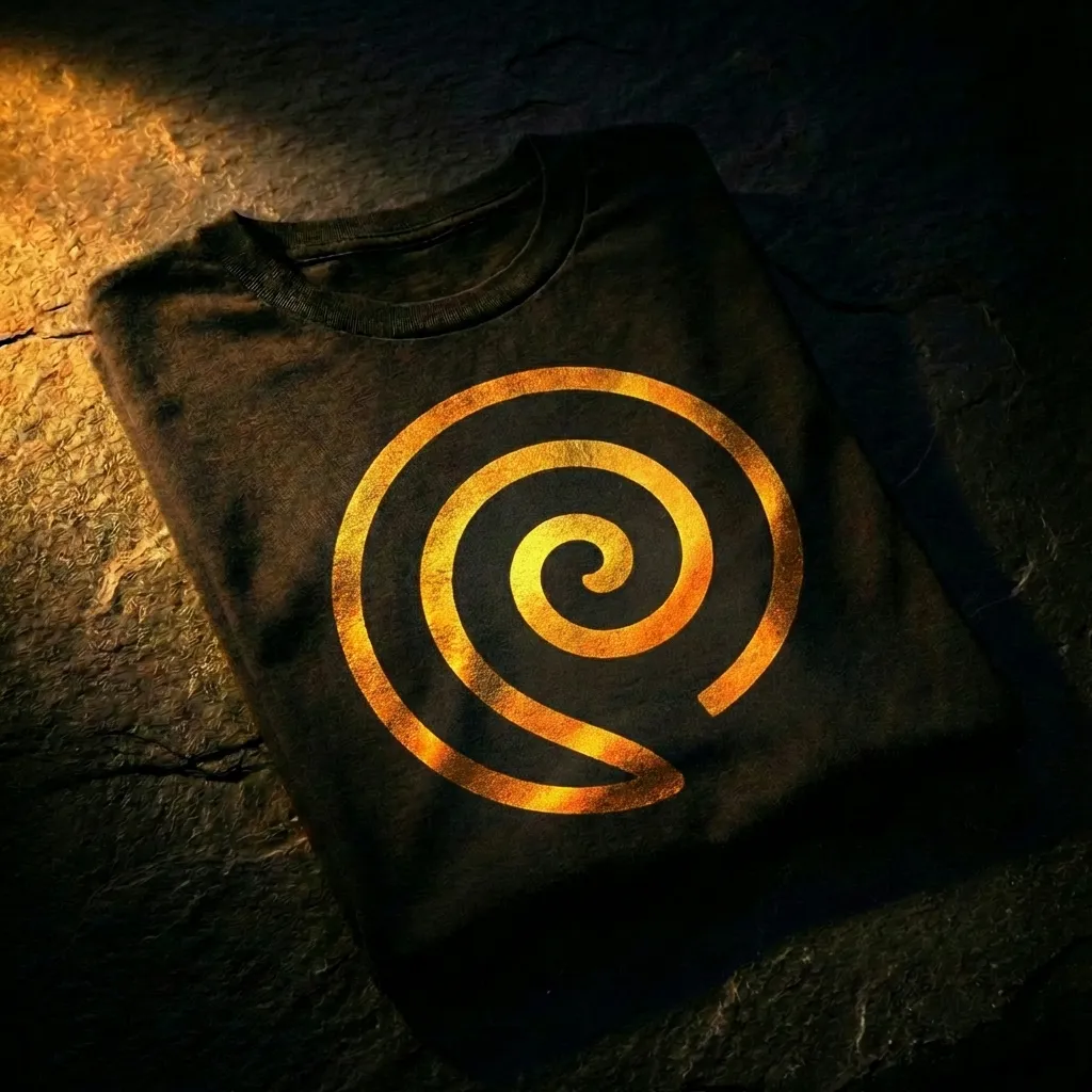 Golden Spiral Symbol T-Shirt – Minimal Sacred Geometry Swirl Graphic Tee