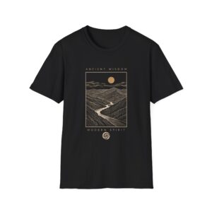 Ancient Wisdom Modern Spirit T-Shirt — Mountain Moon Landscape Tee