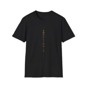 Celestial Spiral Tee — Golden Moon Phase Graphic T-Shirt